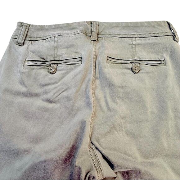 Liverpool Los Angeles Olive Green Boyfriend Cut Soft Khaki Pants Cuffed Ankle - Picture 14 of 16